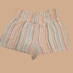 PINK ROSE Striped Women's Shorts Size Medium - Elastic Waist